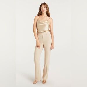 Cinq a Sept Kerry Straight Leg Pants Size 8 Cream High‎ Rise